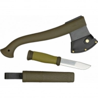 Набор Morakniv Outdoor Kit MG, нож Morakniv 2000 сталь Sandvik 12C27, цвет зеленый + топор купить в Владикавказе