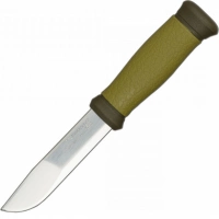 Нож с фиксированным лезвием Morakniv 2000, сталь Sandvik 12C27, рукоять пластик/резина, зеленый купить в Владикавказе