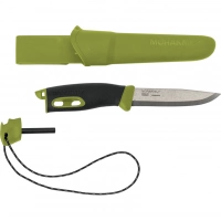 Нож с фиксированным лезвием Morakniv Companion Spark (S) Green, сталь Sandvik 12C27, рукоять резина/пластик купить в Владикавказе