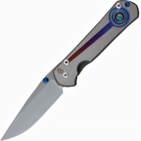 Нож складной Chris Reeve Large Sebenza 21 Unique Graphics Opal Mosaic Triplet Cabochon, сталь CPM-S35VN, рукоять титан купить в Владикавказе