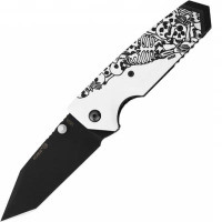 Нож складной Hogue EX-02 Tanto Skulls & Bones, сталь 154CM, рукоять ABS-пластик, молочный купить в Владикавказе