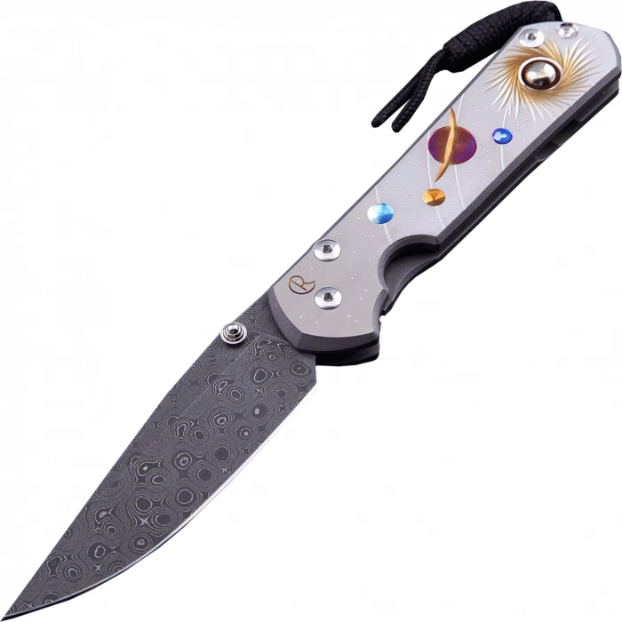 Складной нож Chris Reeve Large Sebenza 21, дамасская сталь Чада Николса, рукоять титановый сплав