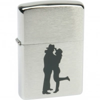 Зажигалка ZIPPO Cowboy Couple Brushed Chrome, латунь, ник.-хром. покр., серебр., матов., 36х56х12 мм купить в Владикавказе