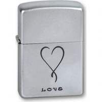 Зажигалка ZIPPO Love Satin Chrome, латунь с никеле-хромовым покрыт., серебр., матовая, 36х56х12 мм купить в Владикавказе